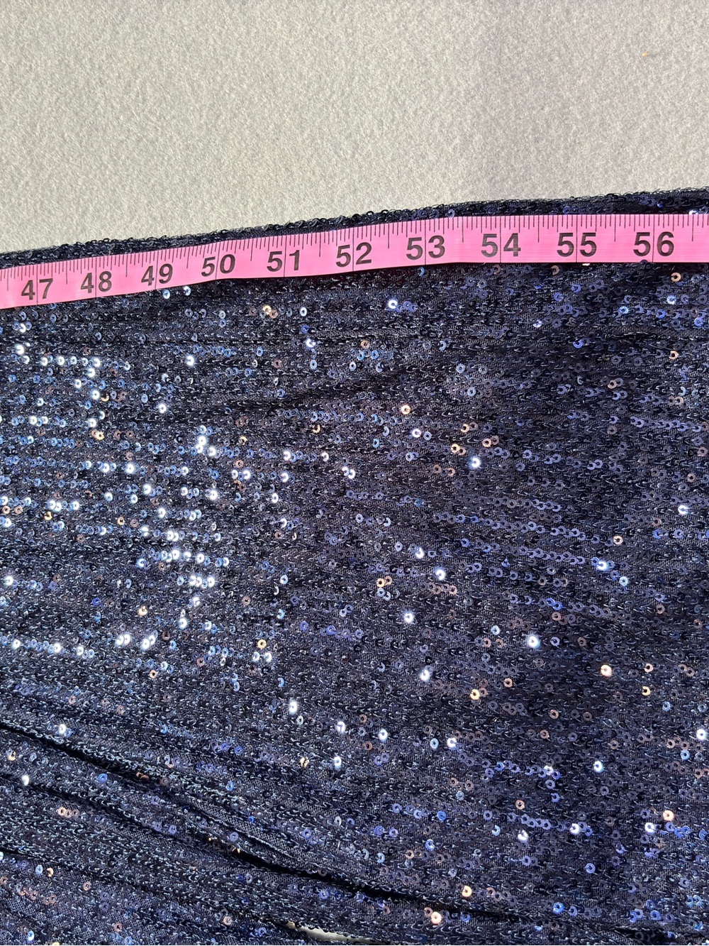 Skies Are Blue Sequin Jumpsuit Navy Women’s M Tie Waist Wide Leg Dressy Holiday - Picture 14 of 15